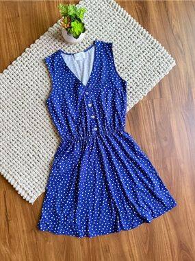 French Grey | Women’s Lillian Brushed Knit Pullover Dress | Blue/White | Small